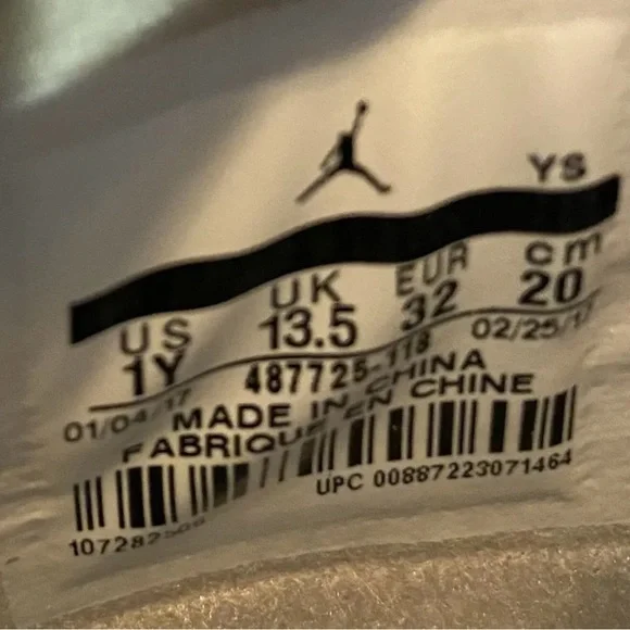 NIKE AIR JORDAN 4 RETRO PS IV 4 Linen SAND White 487725 118 1Y UK 13.5 EUR 32 - Picture 9 of 10